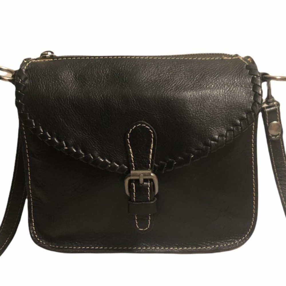 Patricia nash black leather crossbody bag